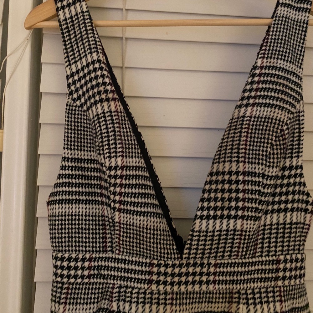 Low cut flannel dress